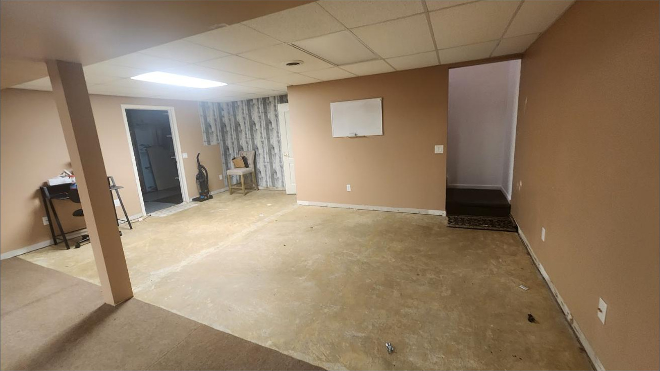 Basement swept empty after a full cleanout
